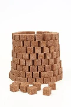 Tower from pieces of sugar Stock Photos