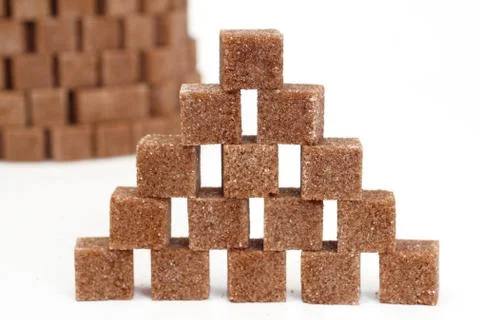 Tower from pieces of sugar Stock Photos