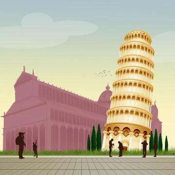 The tower of Pisa Stock Illustration
