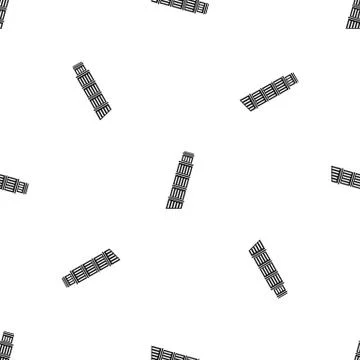 Tower of pisa pattern seamless black Illustrazione stock