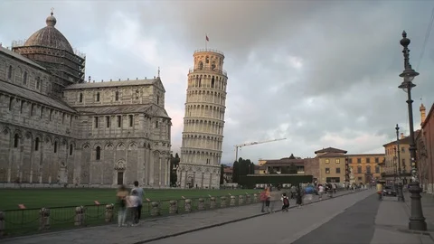 Tower Of Pisa Timelapse, piazza dei miracoli, sunset, tuscany italy Stock Footage 90837040