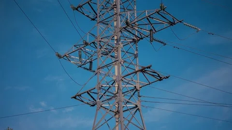 A tower for power lines Stock Footage 62945409