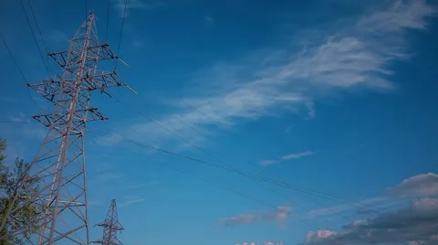 A tower for power lines 스톡 동영상 62945417