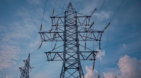 A tower for power lines Stock Footage 62945419