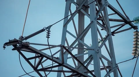 A tower for power lines Stock Footage 62945424