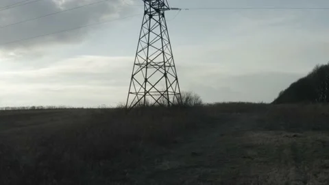 Tower of power lines Video stock 152124273