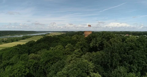 Tower of Raudone castle Stock Footage 95063243