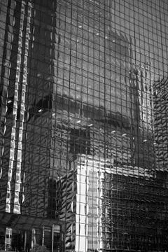 Tower Reflections Chicago B W Stock Photos