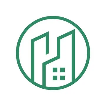 Tower Residence Circular Outline Logo Stock Illustration