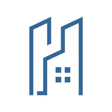Tower Residence Outline Logo Stock Illustration