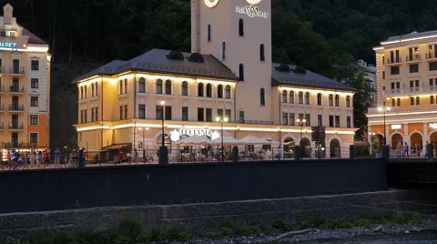 Tower of Rosa Khutor. Mzymta River. Sochi, Russia. 1280x720 스톡 동영상 53608412