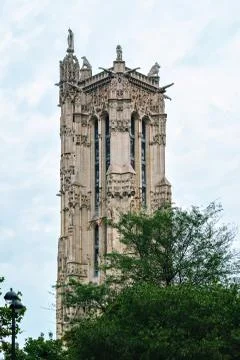 Tower of Saint-Jacques in Paris. Stock Photos