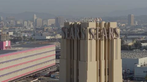 Tower of Sears Building with Downtown Los Angeles in the distance Stock Photos