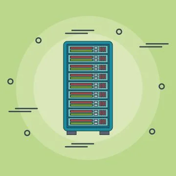 Tower server computer icon Illustrazione stock