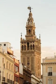 Tower of Sevilla cathedral Stock Photos