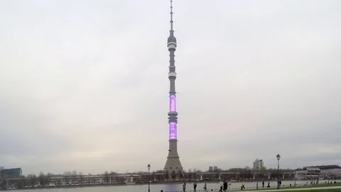 Tower on the shore of the pond timelapse Stock Footage 77283162
