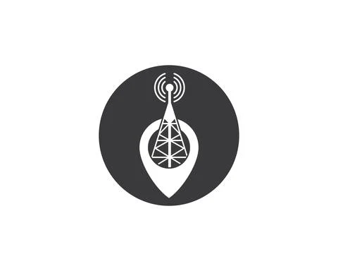Tower signal logo icon vector illustration Stock Illustration
