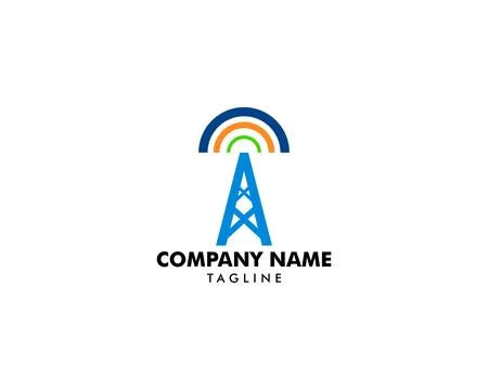 Tower signal vector logo Stock Illustration