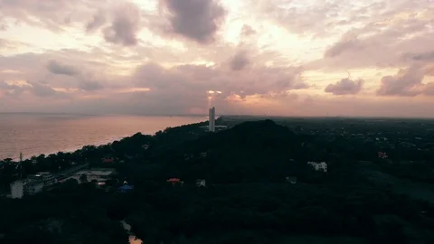 Tower Silhouette At Sunset Stock Footage 111991012
