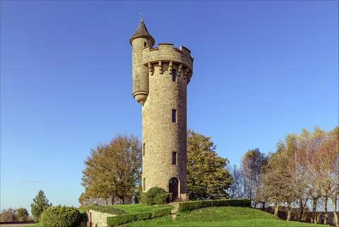 A tower of a single turret which has great views from the top Stock Photos