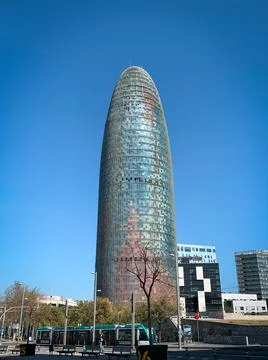 The tower skyscraper Torre Agbar.  Stock Photos