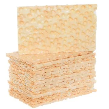 Tower slice of crispbread isolated Stock Photos