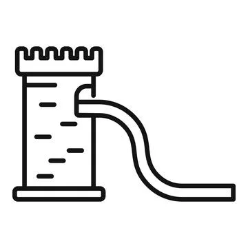 Tower slide icon outline vector. Water park Stock Illustration
