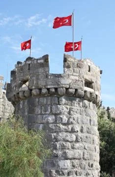 Tower in St Peter Castle, Bodrum, Turkey Stock Photos