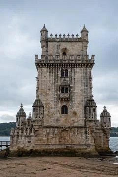 Tower of St Vincent, Torre de Belem in Lisbon, Portugal, Europe 写真素材