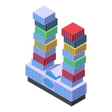 Tower state icon isometric vector. Festival city Ilustración de archivo