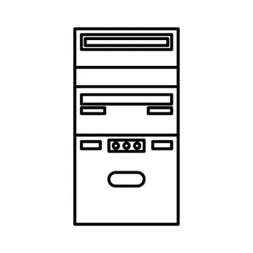 Tower storage data computer isolated image Stock Illustration