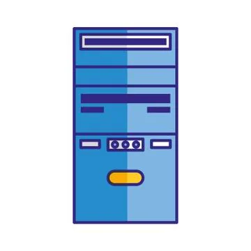 Tower storage data computer isolated image Stock Illustration