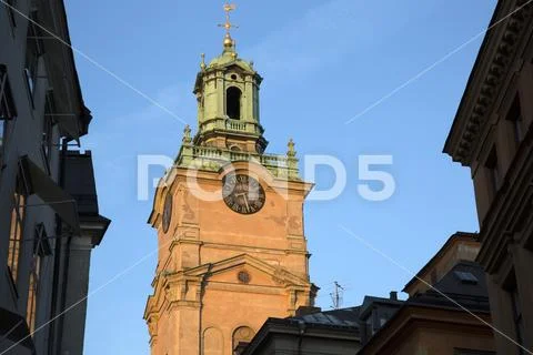 Tower of Storkyrkan Church, Gamla Stan Island; Stockholm Stock Photos