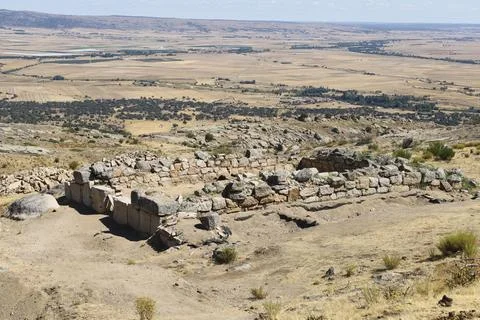 The Tower structure in The Celtic settlement called Fort of Ulaca Stock Photos