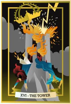 The tower tarot card 스톡 일러스트