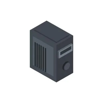 Tower technology hardware device computer isometric Stock Illustration