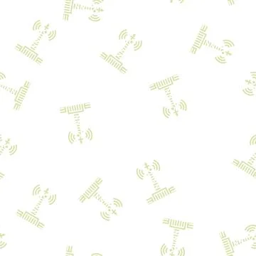 Tower telecommunication glyph seamless pattern Stock Illustration