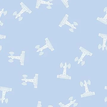 Tower telecommunication line seamless pattern Stock Illustration