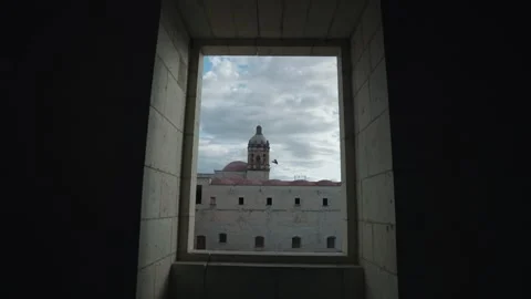 Tower of Templo de Santo Domingo de Guzman Church Convent Oaxaca Mexico Window Video stock 256092901