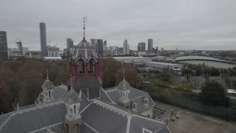 Tower on top of Abbey Mills Pumping Station Stock-Footage 167879009