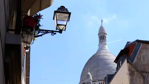 Tower top bird flies by Stock Footage 143654739
