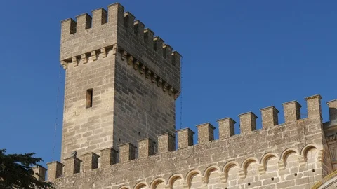 Tower on the townall of Nard, Italy. Stock Footage 89768578