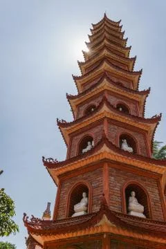 Tower of Tran Quoc Pagoda Stock Photos