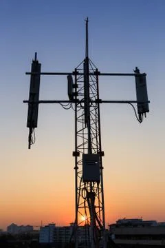 Tower transmition base station Stock Photos