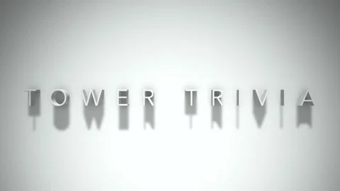 Tower trivia  3D title animation white text on a white background Stock Footage 299637211