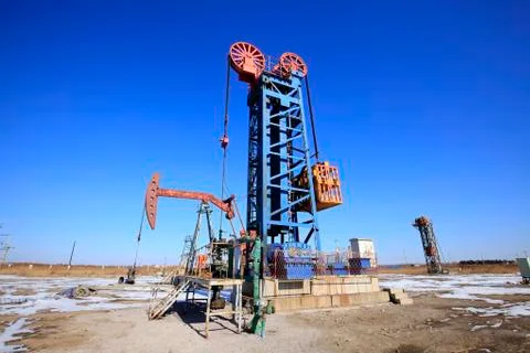 Tower type pumping unit Stock Photos