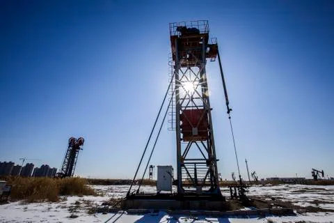 Tower type pumping unit Stock Photos