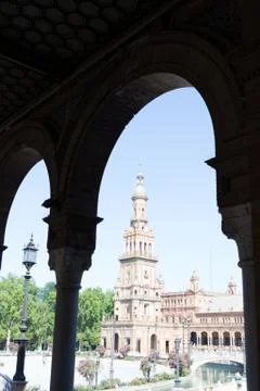 Tower under an arch Stock Photos