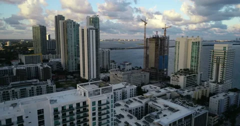 Tower Under construction in Edgewater Stock Footage 144655819