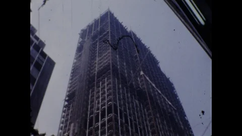 Tower Under Construction New York City Skyscraper 1960s Vintage Film Home Movie Stock Footage 103200640